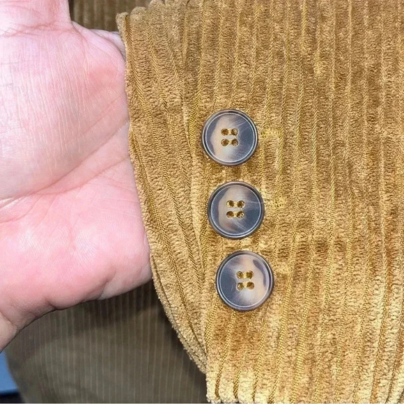 Hem and Thread Corduroy, Floral lined, Double breasted, blazer, jacket w pockets - Picture 7 of 14